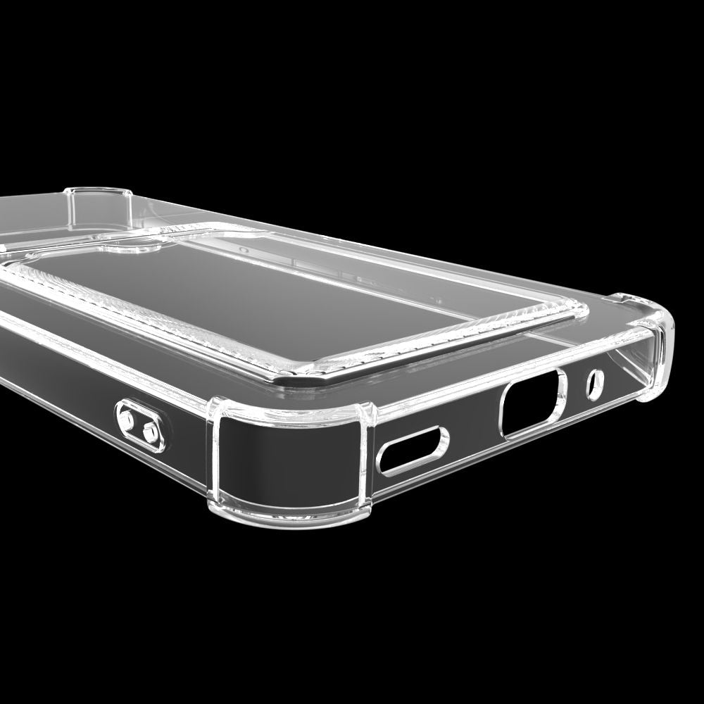 Samsung Galaxy S26 Plus Hoesje - Transparant - Siliconen Back Cover met Pasjeshouder en Camera Bescherming