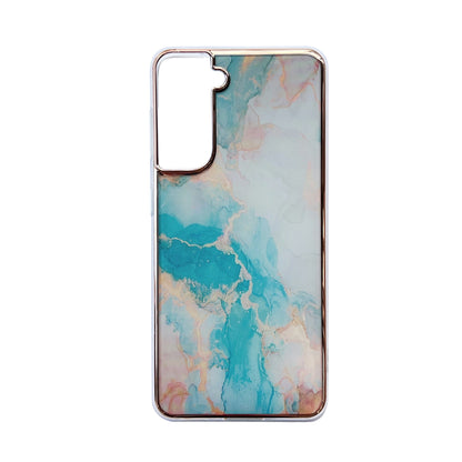 Samsung Galaxy A54 Hoesje - Aqua - Siliconen Marmer Back Cover