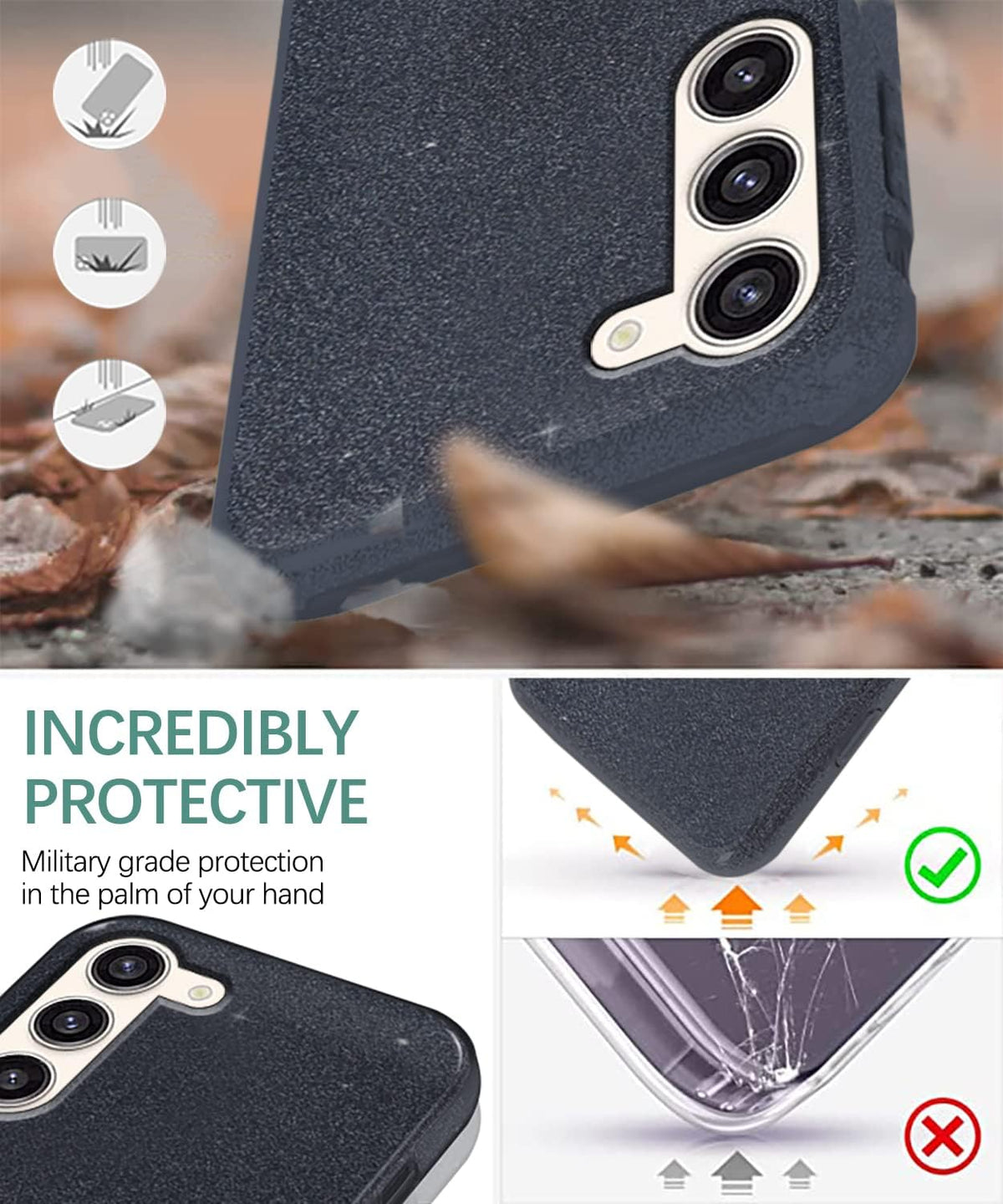 Samsung Galaxy S24 Plus Hoesje - Zwart - Glitter Back Cover