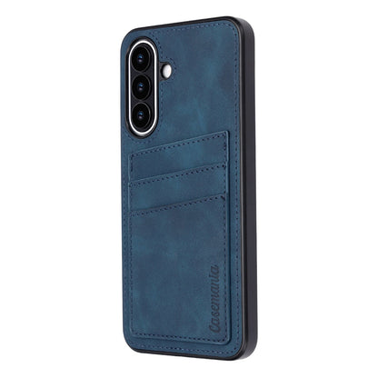 Samsung Galaxy A27 Hoesje - Navy Blue - Kunstleren Back Cover met Pasjeshouder