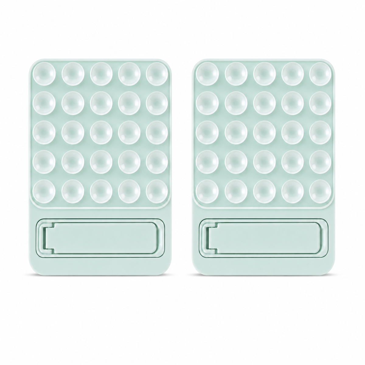 Casemania Siliconen Zuignap Sticker met Kickstand - Licht Groen - 2 Stuks