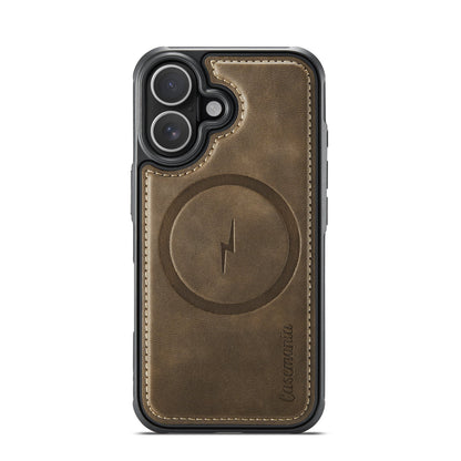 Apple iPhone 16 Hülle - Sienna Brown - Kunstleder-MagSafe-Backcover