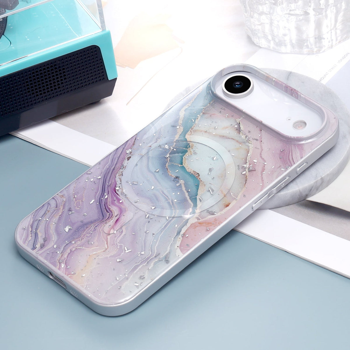 Apple iPhone Air Case - Pink - Marble Glitter MagSafe Back Cover