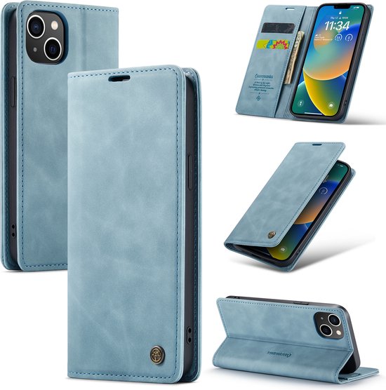 Apple iPhone 14 Plus Case - Aqua Blue - Slim Wallet Case