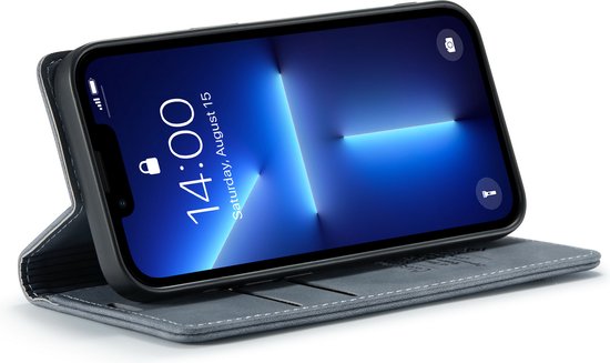 Apple iPhone 13 Pro Max Hülle - Shadow Gray - Schlanke Klapphülle mit Kartenfach