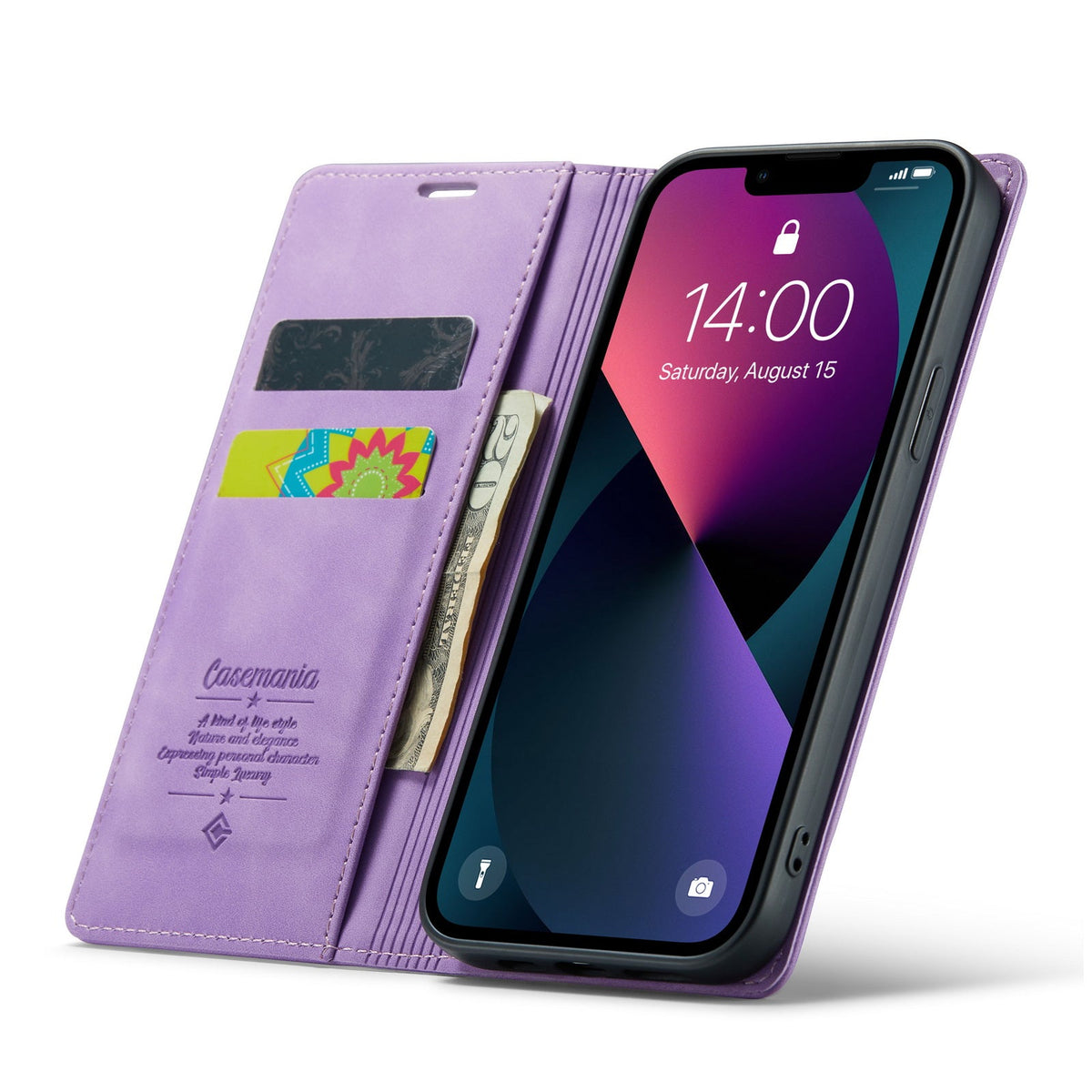 iPhone 11 Hoesje - Bright Lila - Dunne Bookcase