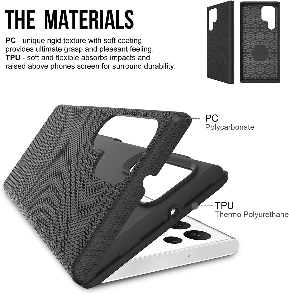 Samsung Galaxy S24 Ultra Hoesje - Zwart - Anti Slip Back Cover