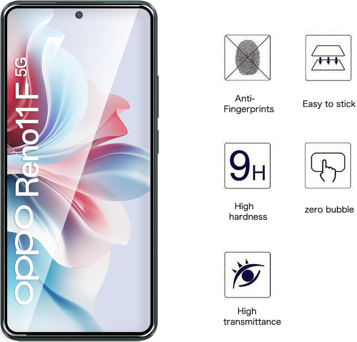 Oppo Reno 11F Screen Protector - Full Cover - 2 Pieces