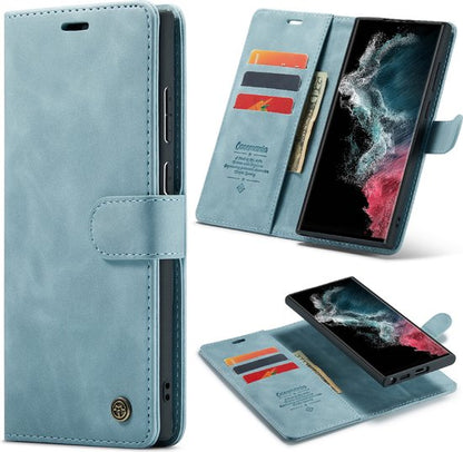 Samsung Galaxy S23 Ultra Hülle - Aqua Blau - 2 in 1 Bookcase