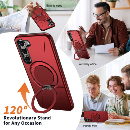 Samsung Galaxy S26 Hoesje - Rood - Siliconen Ring Kickstand Back Cover