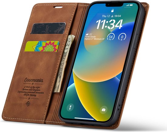 Apple iPhone 14 Case - Sienna Brown - Slim Wallet Case