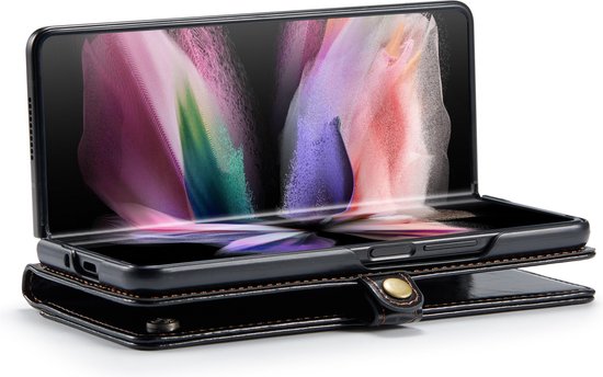 Samsung Galaxy Z Fold 4 Hoesje - Rustiek Charcoal Gray - Bookcase