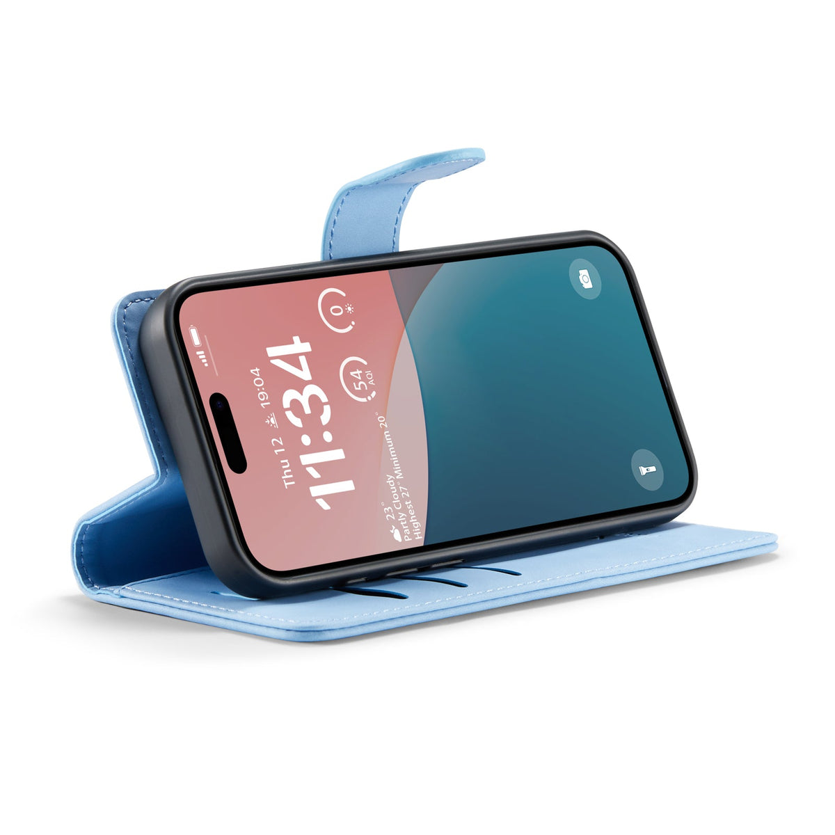 iPhone 16 Hoesje - Sky Blue - 2 in 1 Bookcase
