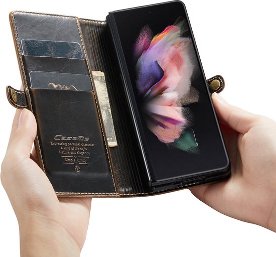 Samsung Galaxy Z Fold 4 Hoesje - Rustiek Sienna Brown - Dunne Bookcase