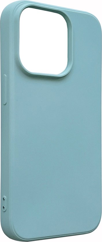 Apple iPhone 14 Pro Max Hoesje - Turquoise - Microfiber Siliconen Back Cover