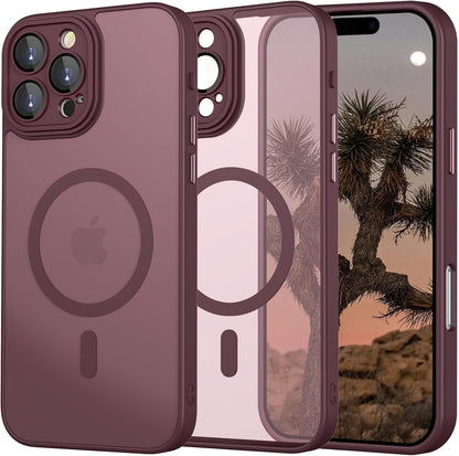 iPhone 16 Pro Hoesje - Bordeaux - Matte Armor MagSafe Back Cover