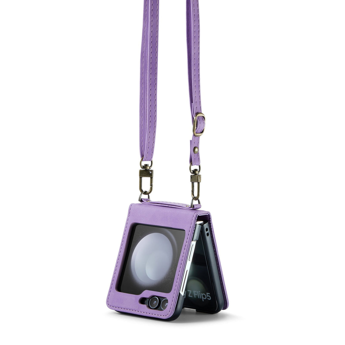 Samsung Galaxy Z Flip 7 FE Hoesje - Bright Lila - Portemonnee Bookcase met Telefoonkoord