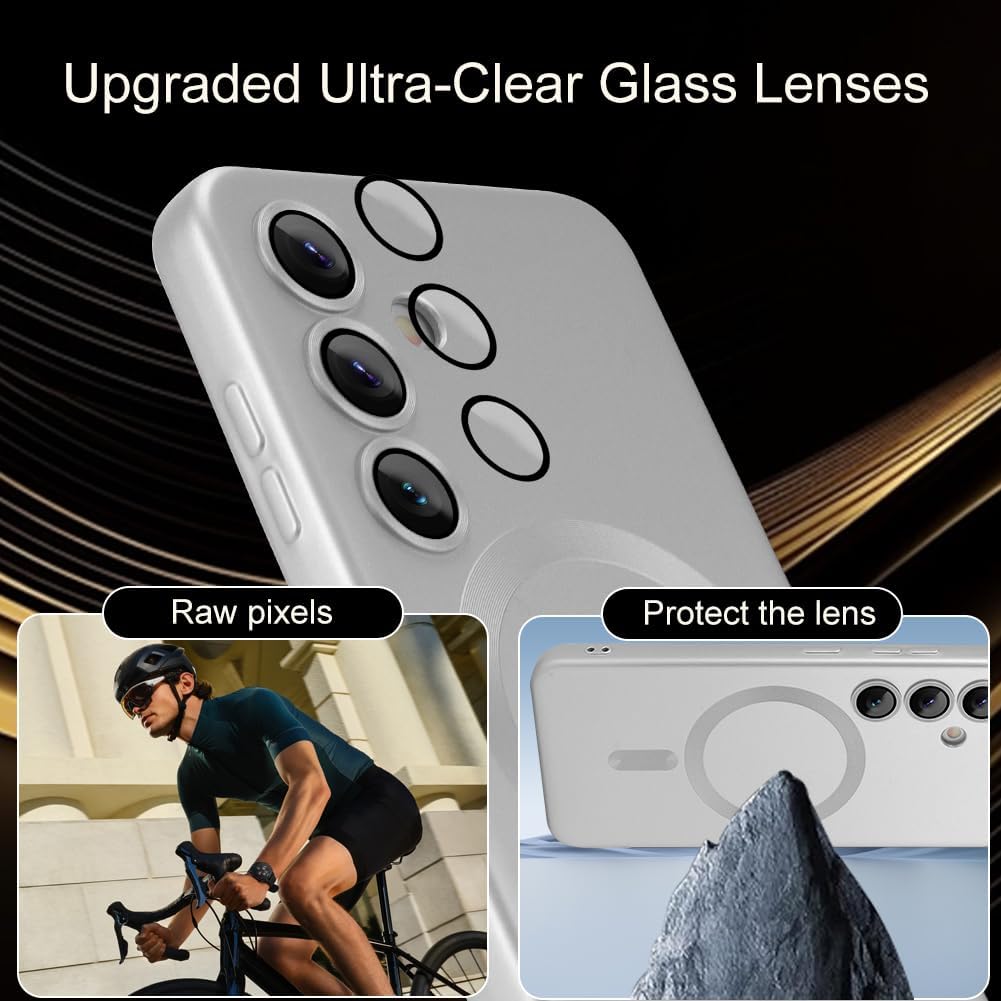 Samsung Galaxy S24 Hoesje - Zilver - Matte Siliconen MagSafe Back Cover