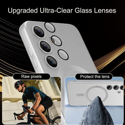 Samsung Galaxy S24 Hoesje - Zilver - Matte Siliconen MagSafe Back Cover