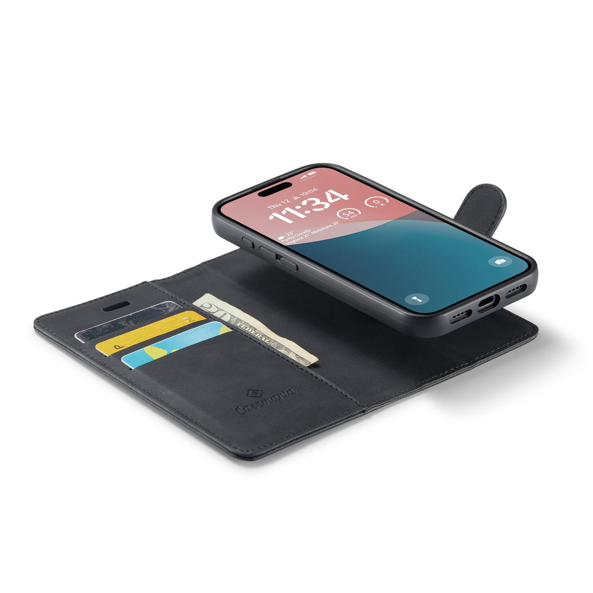 iPhone 16 Hülle - Charcoal Gray - 2 in 1 Bookcase