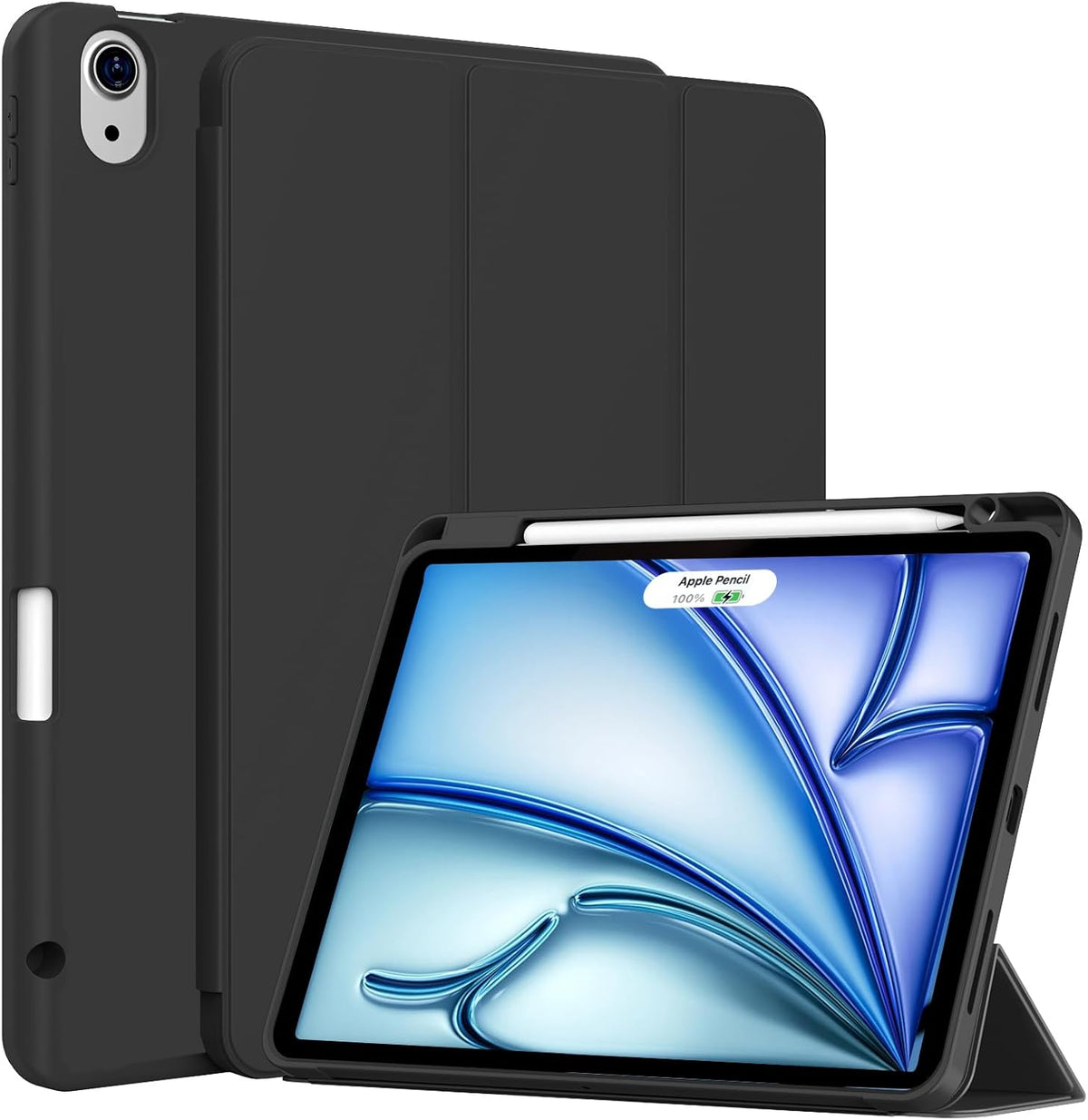 iPad Air 11 inch M3/M2 Tablethoes - Zwart - Smart Cover met Pennenhouder
