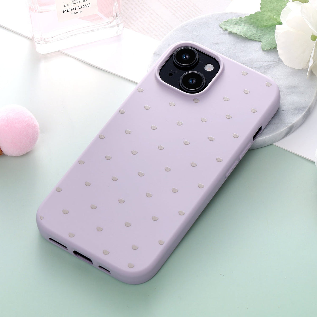 Apple iPhone 11 Hoesje - Paars - Hartjes Back Cover