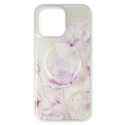 Apple iPhone 15 Hoesje - Paars - Siliconen Marmer MagSafe Back Cover
