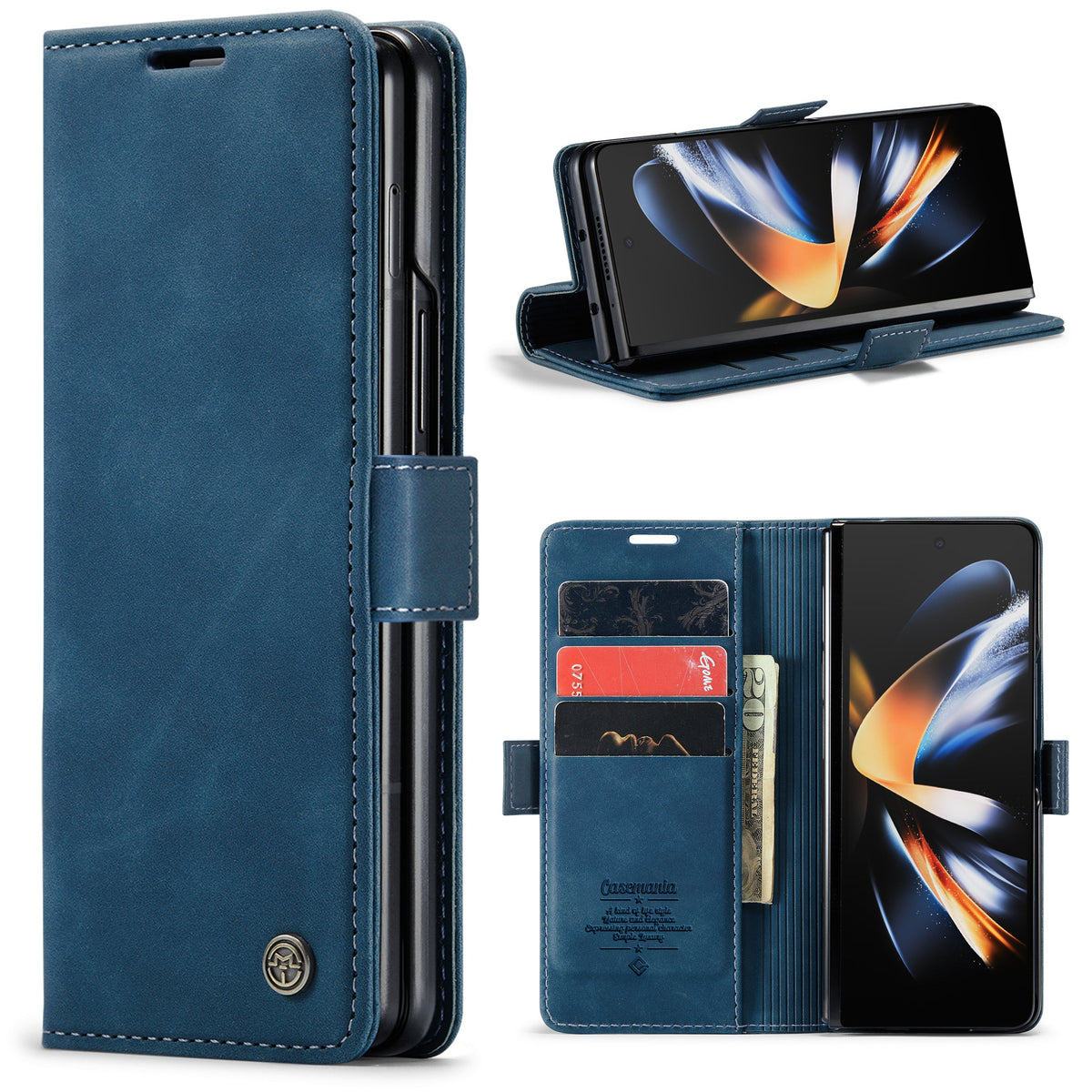 Samsung Galaxy Z Fold 6 Case - Navy Blue - Wallet Case
