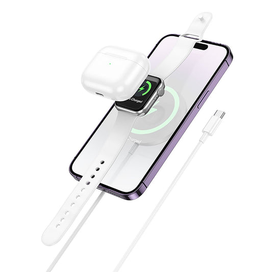 Hoco 15W 3-in-1 Wireless Charger - White