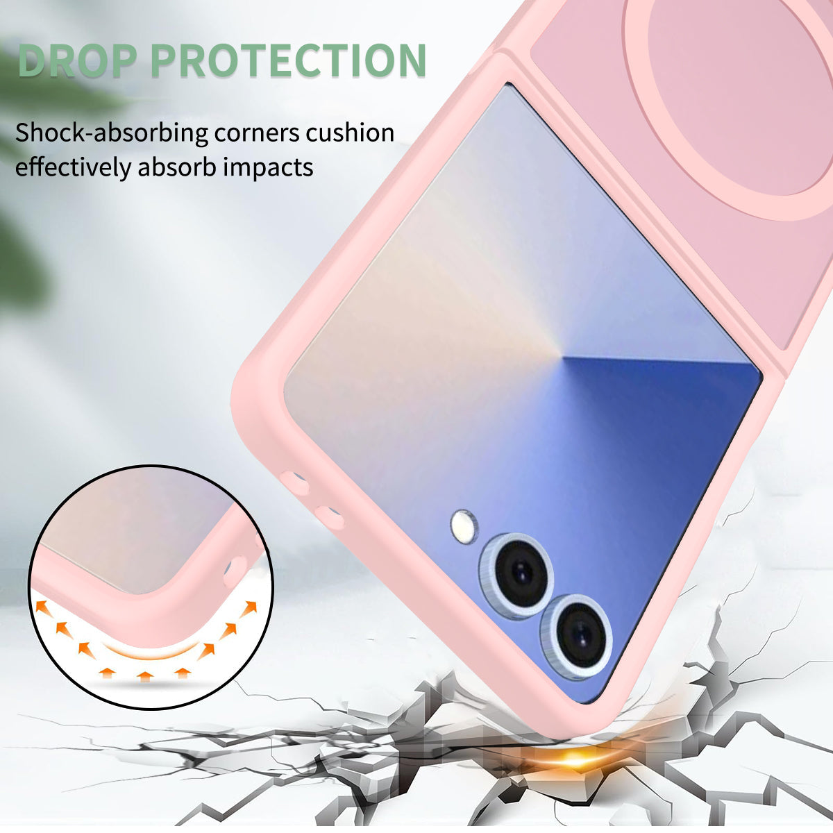 Samsung Galaxy Z Flip8 Hülle - Hellrosa - Matte Armor MagSafe Back Cover