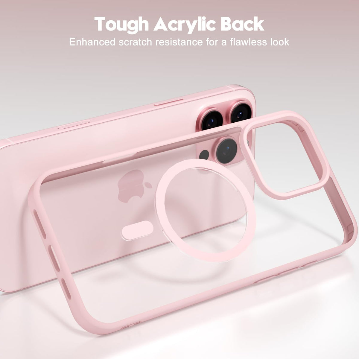 Apple iPhone 16 Pro Hoesje - Roze - Bumper MagSafe Back Cover