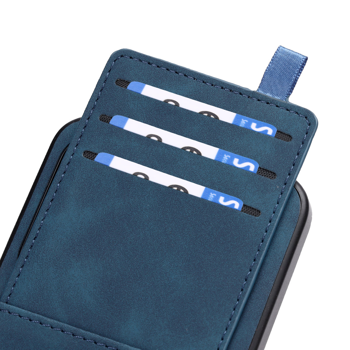 Samsung Galaxy A27 Hoesje - Navy Blue - Kunstleren Back Cover met Pull-Tab Pasjeshouder