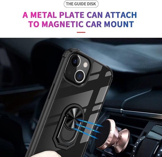 Apple iPhone 14 Hoesje - Transparant - Armor Kickstand Back Cover