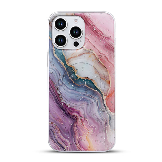 Apple iPhone 16 Pro Hülle - Rosa - Marmor-MagSafe-Backcover