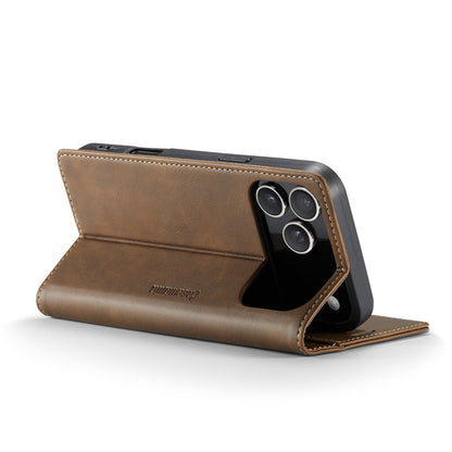 Apple iPhone 17 Pro Max Hoesje - Cedar Brown - Kunstleer Portemonnee Bookcase