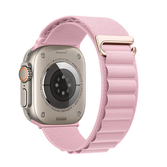 Apple Watch Bandje 44/45/46/49 mm - Hoco Climbing WA20 Nylon - Roze