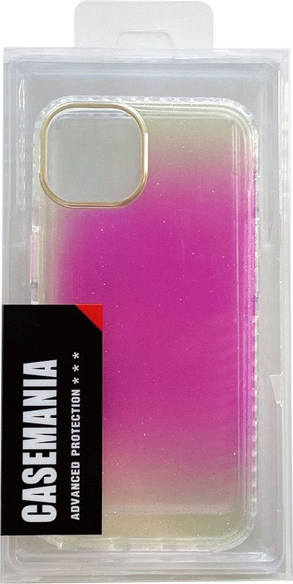 Apple iPhone 13 Hoesje - Paars - Glitter Back Cover