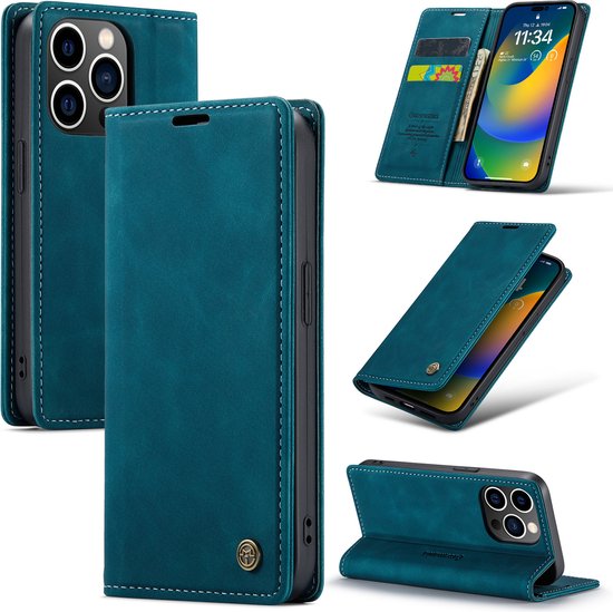 Apple iPhone 14 Pro Max Hoesje - Emerald Green - Dunne Bookcase
