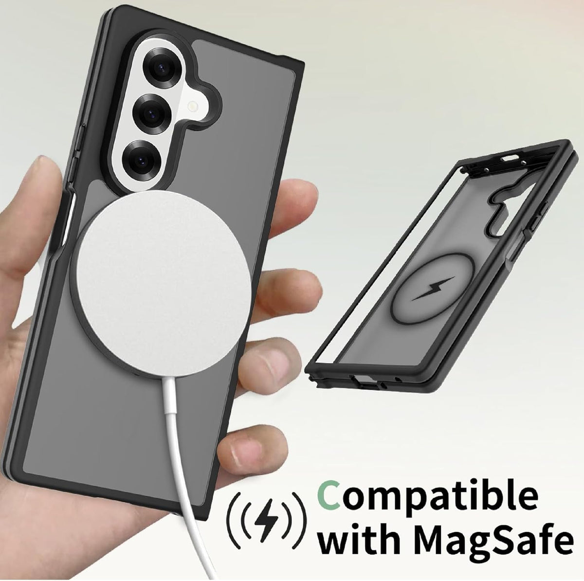 Samsung Galaxy Z Fold 7 Hoesje - Zwart - Matte Armor MagSafe Back Cover