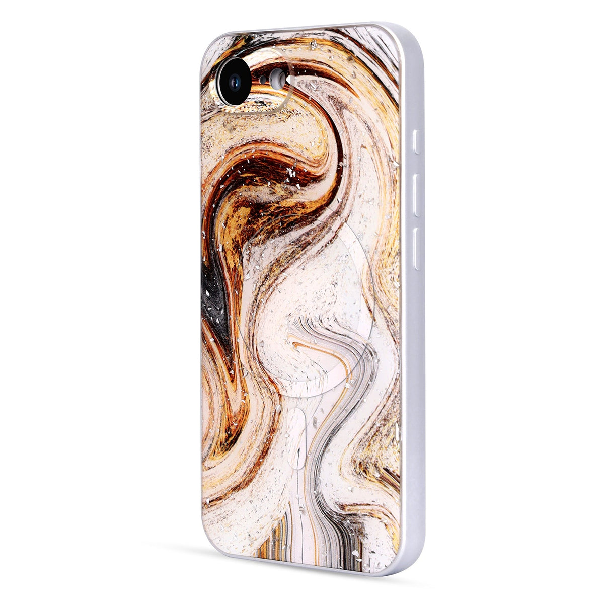 iPhone 16e Hoesje - Wit - Marmer MagSafe Back Cover
