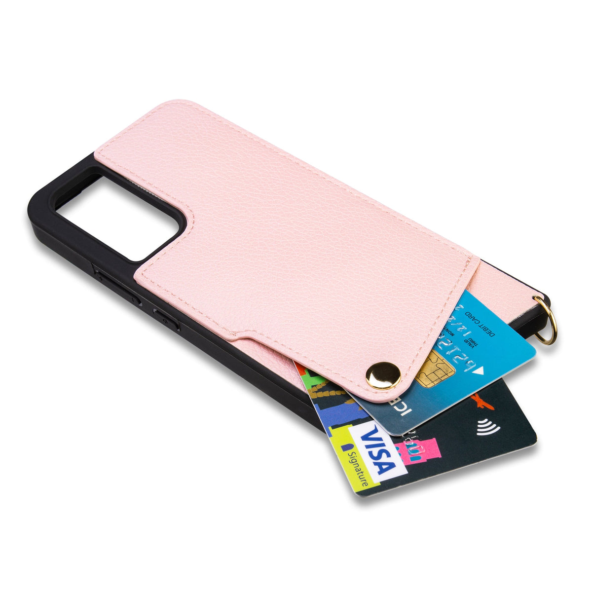 Samsung Galaxy A34 5G Hoesje - Roze - Back Cover met Pols Bandje en Telefoonkoord