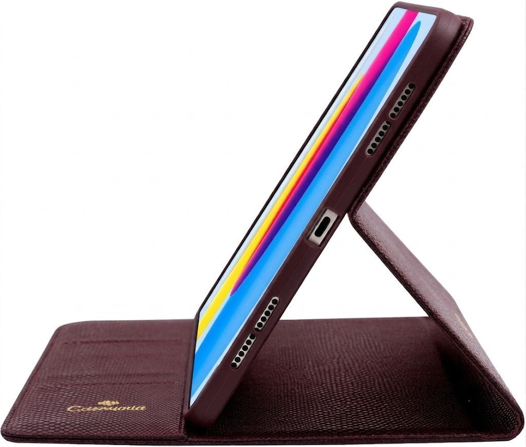 Apple iPad 2022 (10th Gen) Tablethoes - Bordeaux - Kunstleer met Slangenstructuur Tablethoes Back Cover