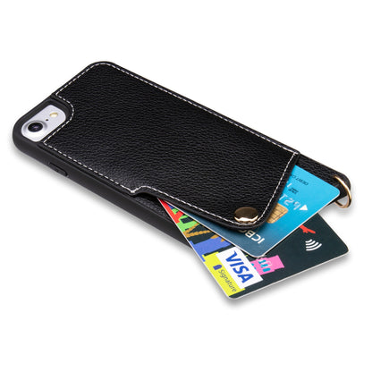 Apple iPhone 7 Case - Black - Back Cover with Wrist Band and Phone Band