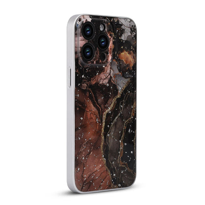 Apple iPhone 12 Pro Hoesje - Zwart - Marmer Glitter MagSafe Back Cover