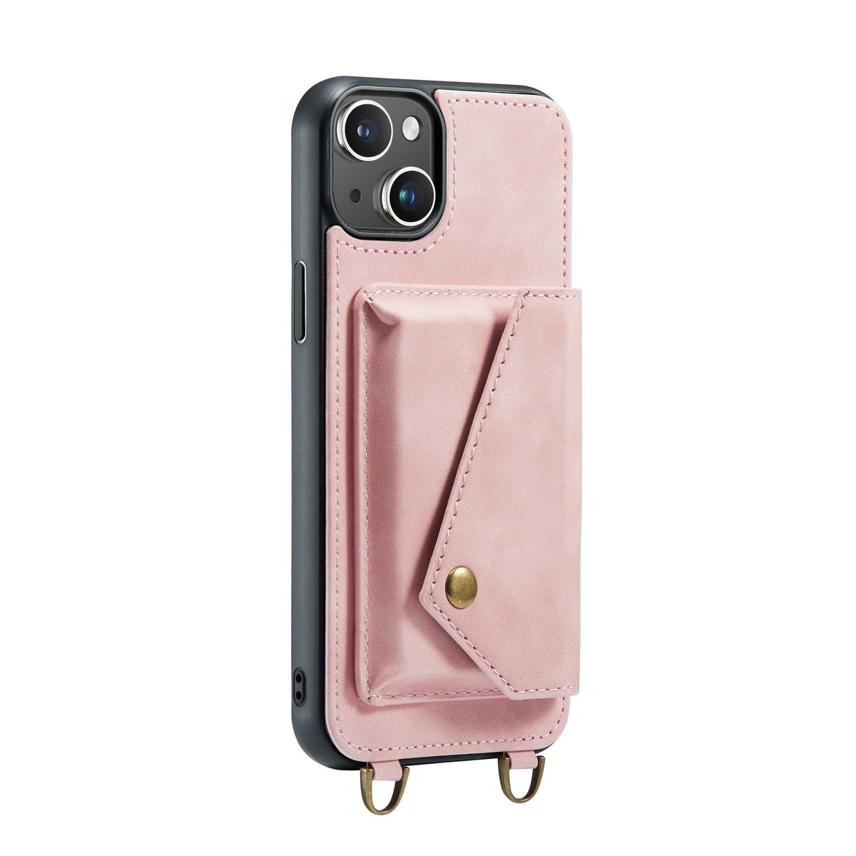 Apple iPhone 15 Plus Case - Pale Pink - Luxury Back Cover with Phone Strap