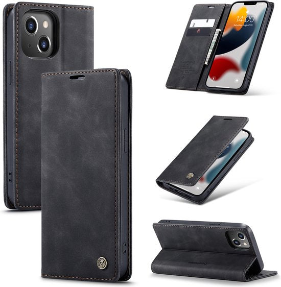 Apple iPhone 13 Mini Hülle - Charcoal Gray - Schlanke Klapphülle mit Kartenfach
