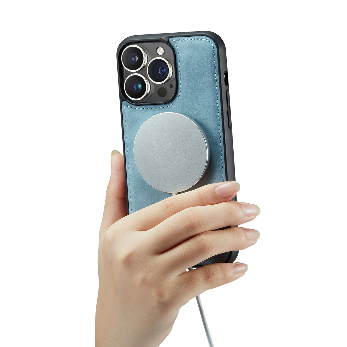 Apple iPhone 15 Hoesje - Aqua Blue - 2 in 1 MagSafe Bookcase