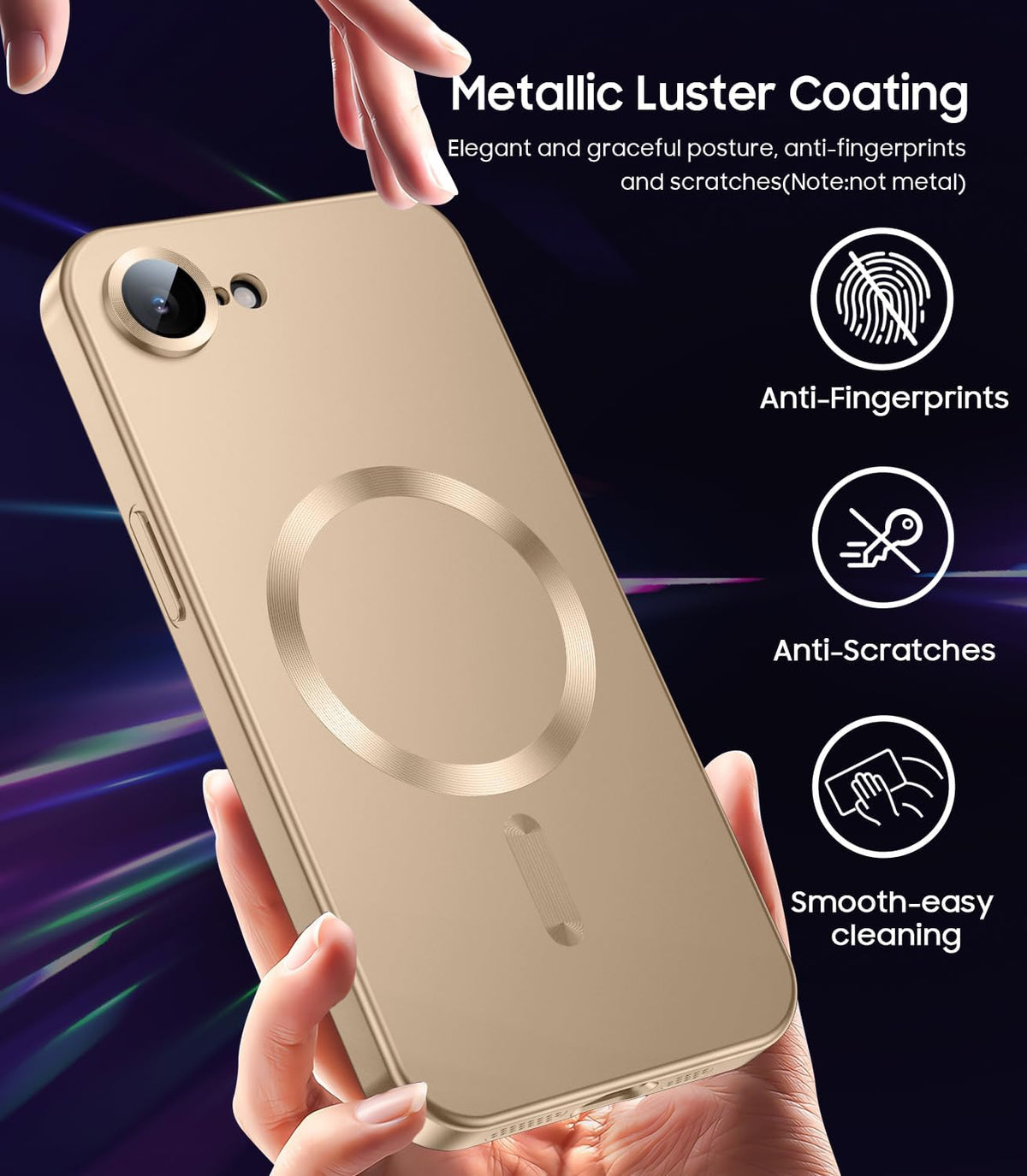 iPhone 17e Hoesje - Goud - Matte Siliconen MagSafe Back Cover
