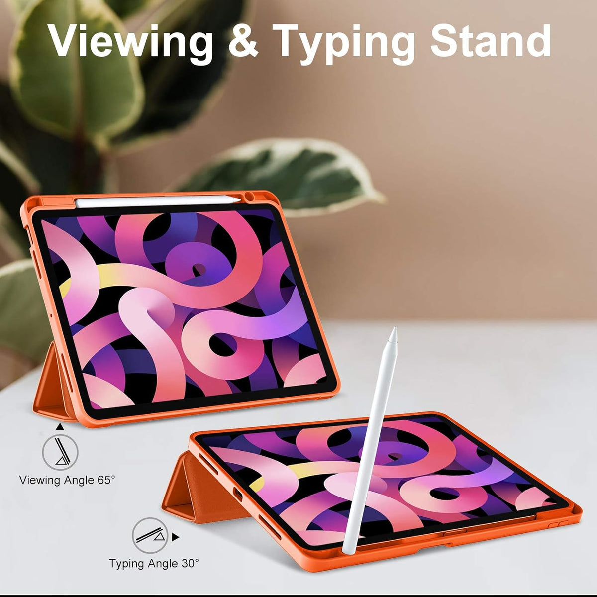 Étui pour tablette Apple iPad Air 11 (2024) - Orange - Smart Cover avec compartiment pour stylet
