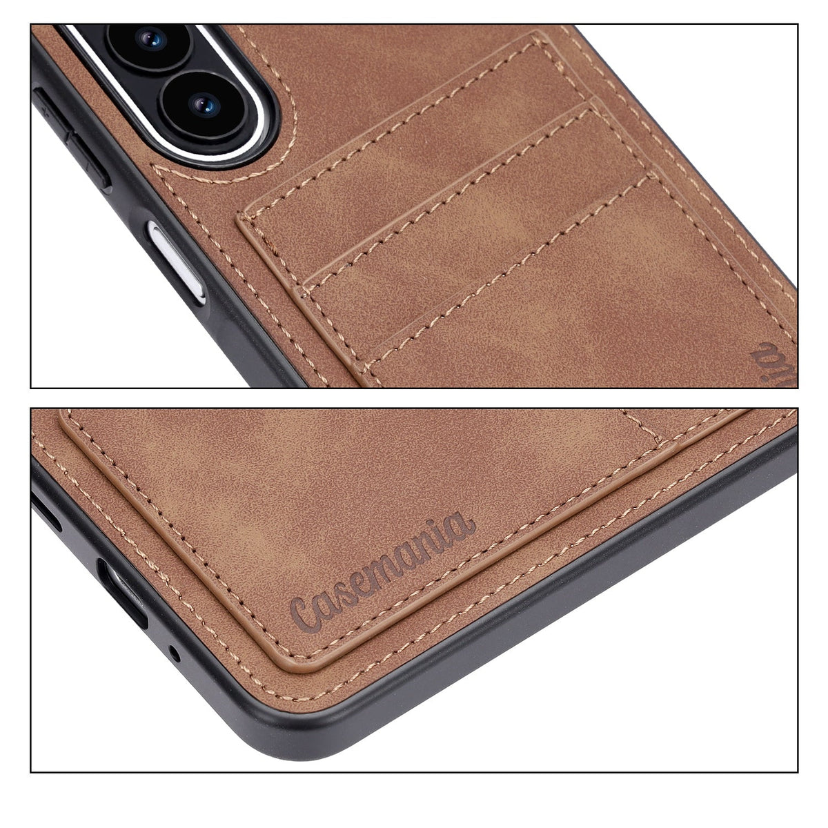 Samsung Galaxy A27 Case - Sienna Brown - Faux Leather Back Cover with Card Holder
